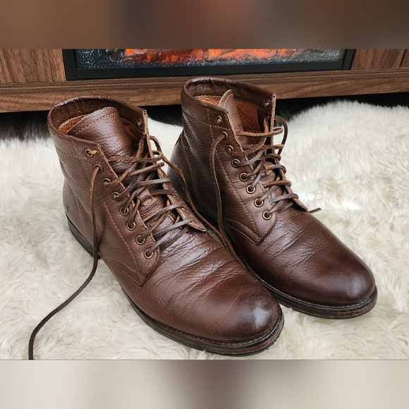 Frye tyer lace up cognac boots - Picture 1 of 7